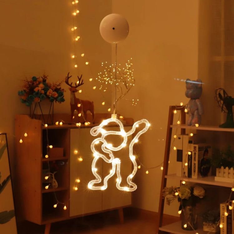 LED hanging man silhouette decoration with warm white light
