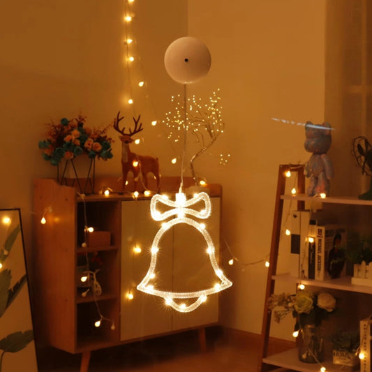 LED hanging bell decoration with warm white light