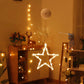 LED hanging star decoration with warm white light