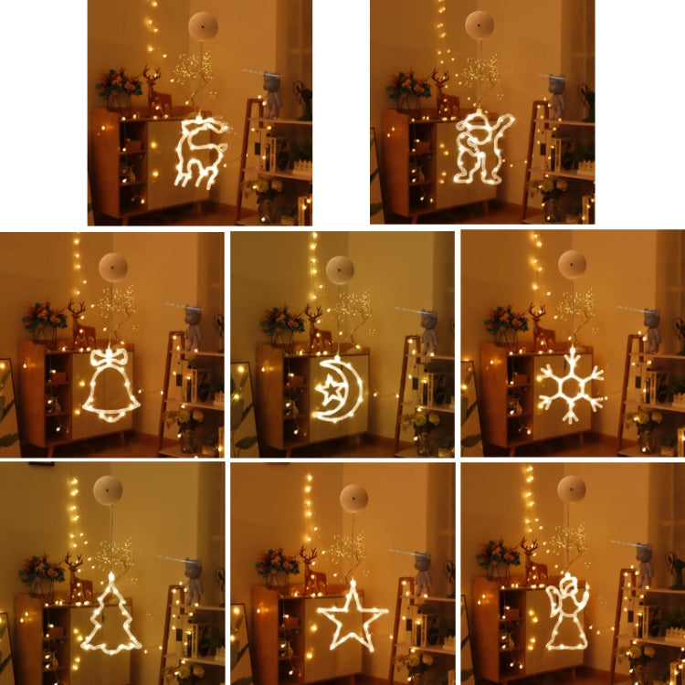 LED hanging holiday light decorations with multiple warm white shapes
