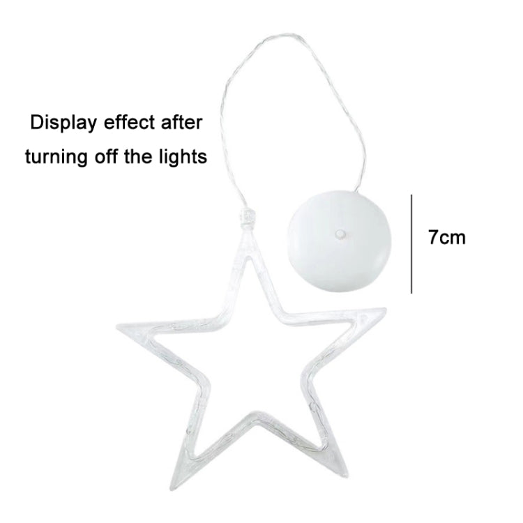 LED hanging star decoration with clear wire and round 7cm light base