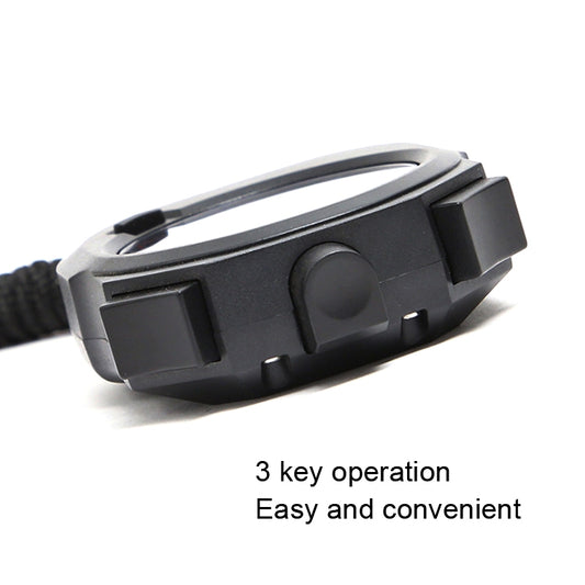 Electronic stopwatch with large side keys and black strap, XL-026N