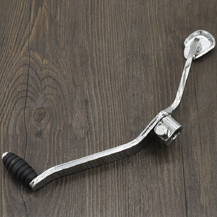 Front and rear step shift lever pair with rubber grips, chrome finish