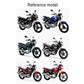 Motorcycle reference lineup showing compatible models