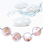 White double ring toe separators set, multiple pieces shown with splash