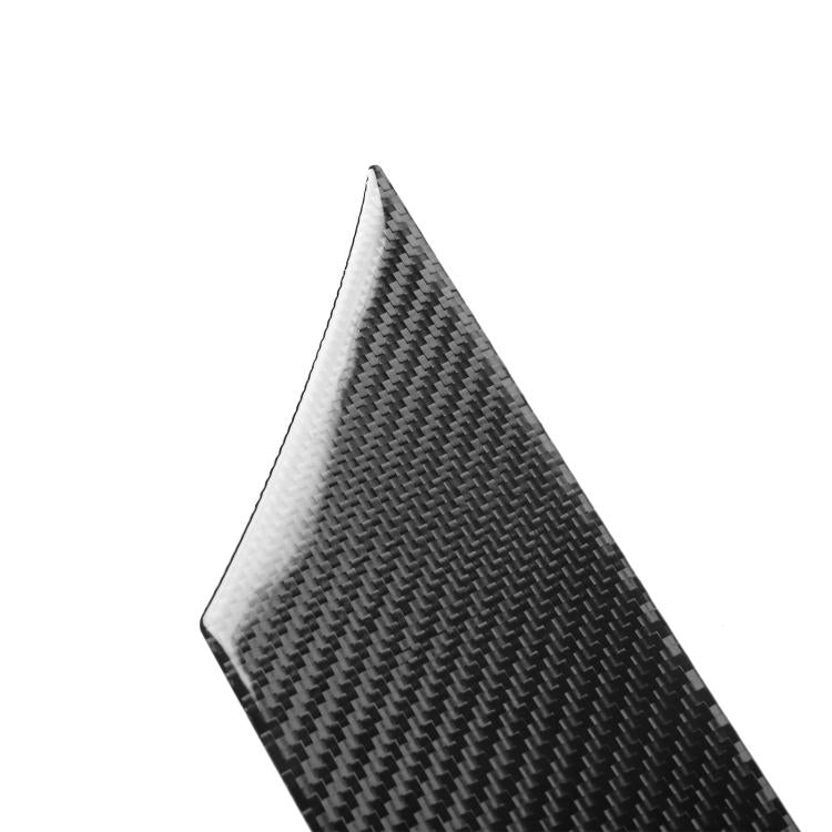 Single carbon-fiber style inner armrest panel sticker, black textured weave