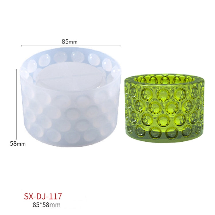 Polka-dot silicone mold set, 85x58mm: round light blue and green textured holders