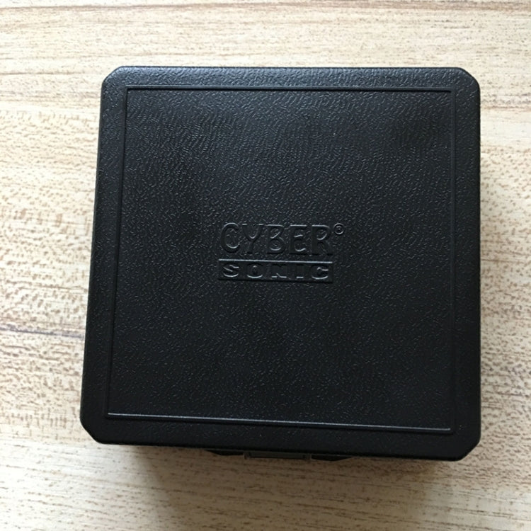 Black hard case with embossed “CYBER SONIC” logo for hearing aid storage
