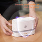 White desktop flame aromatherapy humidifier with glowing light ring and control button.