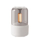 Beige aroma diffuser with simulated candlelight glass dome and USB base
