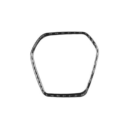 Black steering wheel frame sticker with silver outline, hex shape