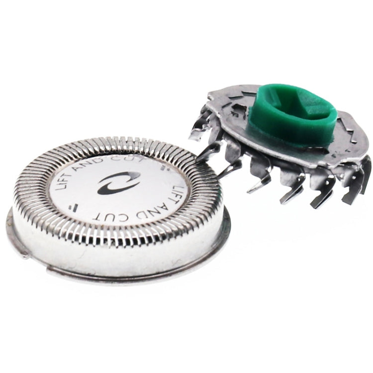 Double-layer cutter head knife net: round metal blade with green center insert