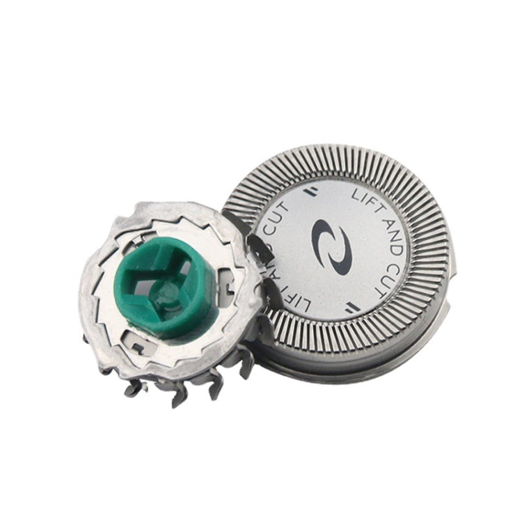 Cutter head knife net: green-center cutter assembly attached to round trimmer blade