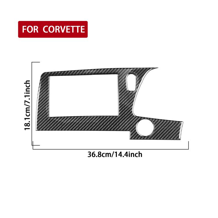 Carbon-fiber right-hand drive screen frame sticker with rectangular display opening