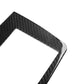 Carbon-fiber dashboard screen frame sticker corner close-up