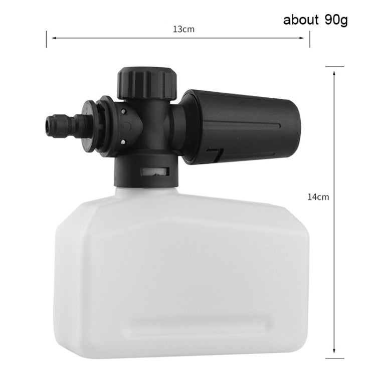 Foam spray pot with black valve head on white reservoir