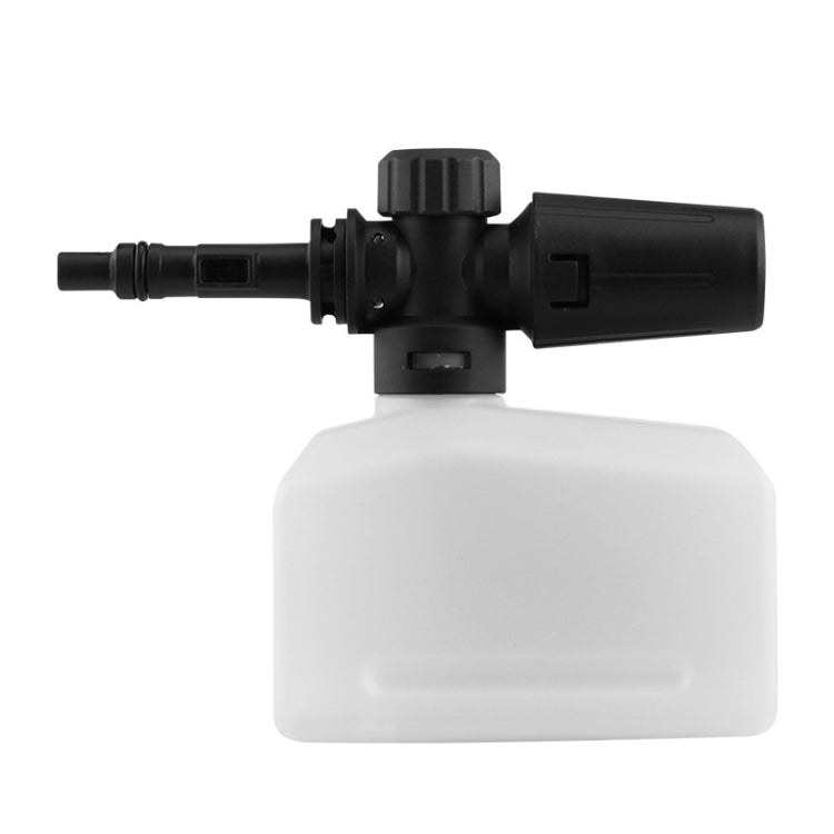 Foam spray pot with side black outlet and white reservoir