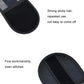 Black lumbar support pad ends with mesh backing and stitched edges