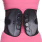 Black breathable mesh lumbar support belt with adjustable padded sides