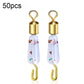 Eight-shaped ring connector set with blue floral silicone sheath and gold metal ends