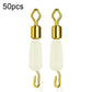 Silicone eight-shaped ring connector set with gold ends and off-white silicone body beads