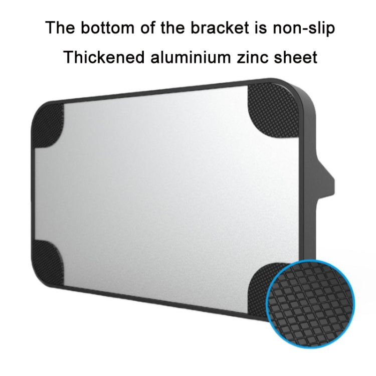 Black holder with non-slip textured pads and thickened metal base