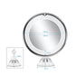 LED makeup mirror with size measurement lines on the front lens and base