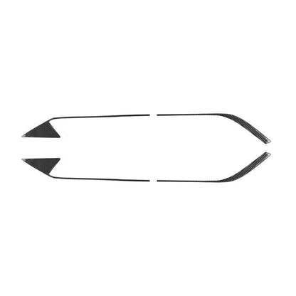 Carbon-fiber look vent trim sticker set with curved and triangular segments