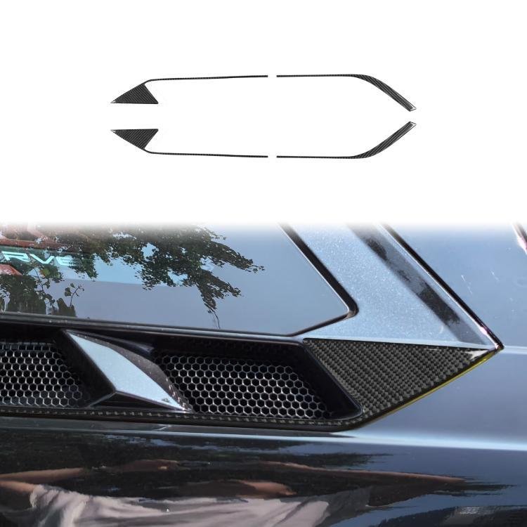 Carbon-fiber style vent trim decals with mesh accents on front engine vent area