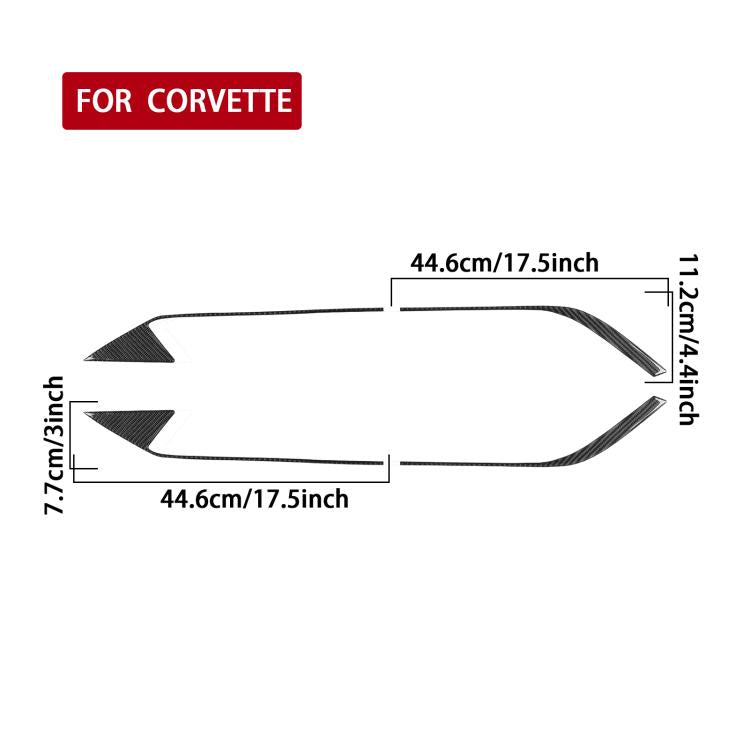 Carbon-fiber look roof/engine vent trim stickers, 4-piece set