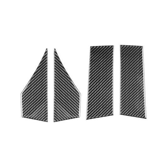 Carbon-fiber roof side decorative sticker set, four pieces in black weave pattern