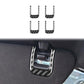 Four U-shaped carbon-fiber trim stickers installed on sun visor handle area, black/gray