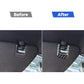 Installed U-shaped carbon-fiber sun visor trim sticker on dark interior panel, black/gray