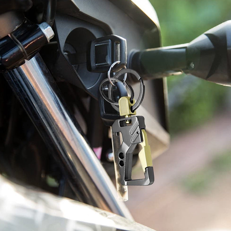 Car-mounted double key ring car keychain bottle opener with carabiner clip