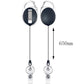Retractable waterproof card case keychain pair with black card holders and blue sleeves