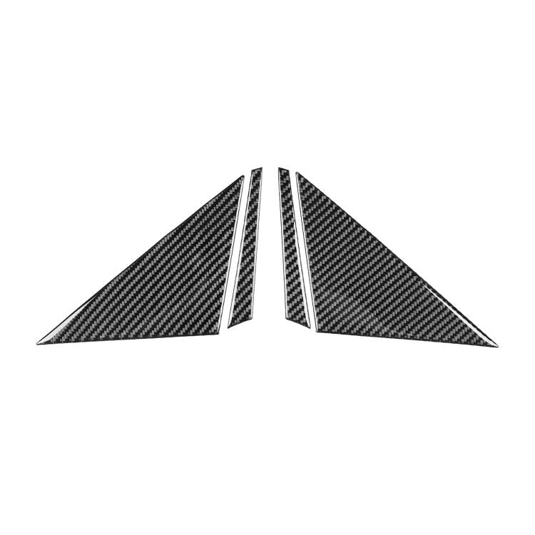 Carbon fiber-look A-pillar trim sticker set, 3-piece triangular design