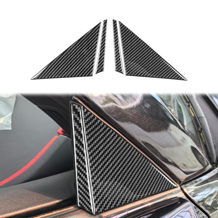 Carbon fiber-look A-pillar decorative trim sticker on car edge