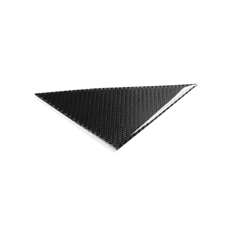 Carbon fiber-look triangular A-pillar trim sticker with silver edge