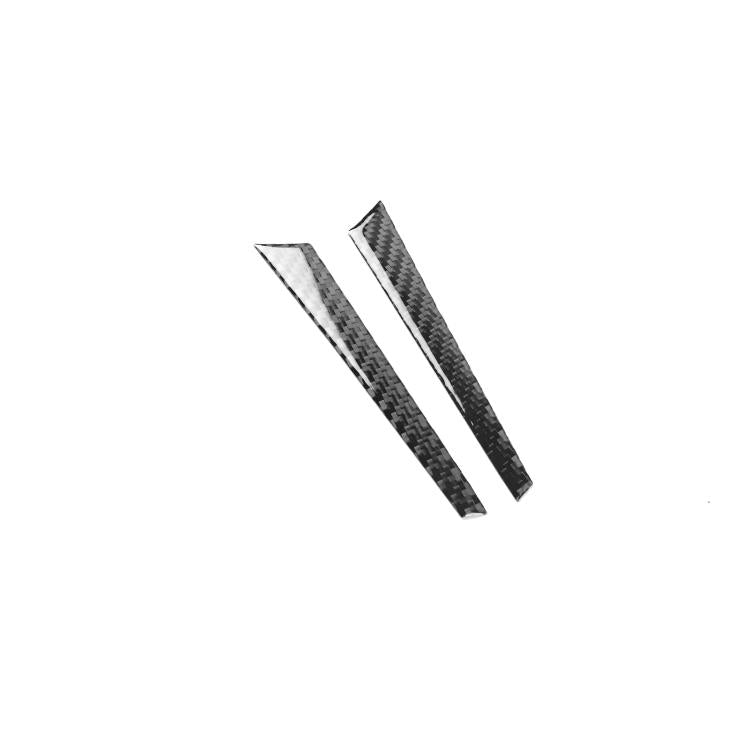 Carbon fiber-look A-pillar trim sticker pair with white border