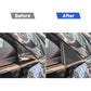 Carbon fiber-look A-pillar decorative trim stickers installed on car