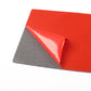 Passenger panel sticker with red protective film and gray backing