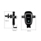 Black car wireless charging phone holder size diagram with cradle and side mount