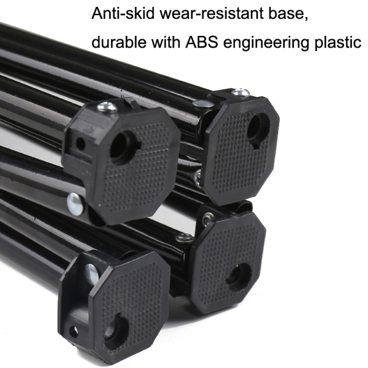 Black folding beach chair base with cross legs and anti-skid feet