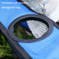 Blue beach chair storage net bag with round mesh pocket
