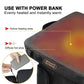 Gray heated camping stool with top heat zone and side USB power connection