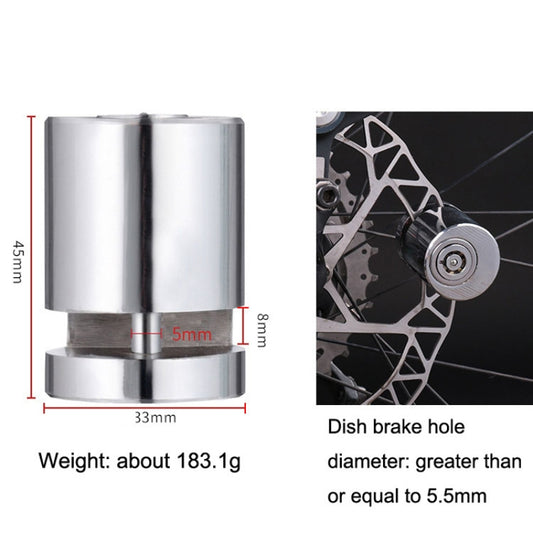 Silver disc brake lock body with base ring and key cylinder