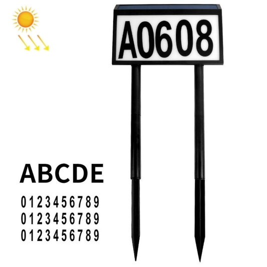 Black solar LED door light stakes labeled A068 with ABCDE and number rows