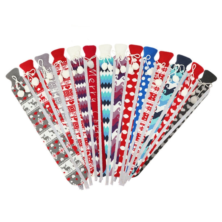 Assorted long hot water bag covers with mixed patterns and colors