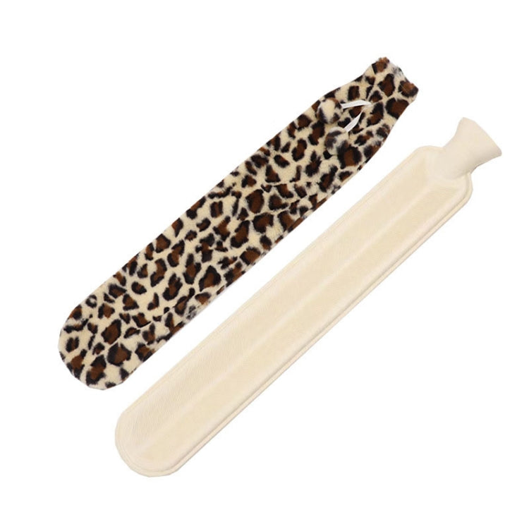 Beige leopard long hot water bag cover with stopper cap