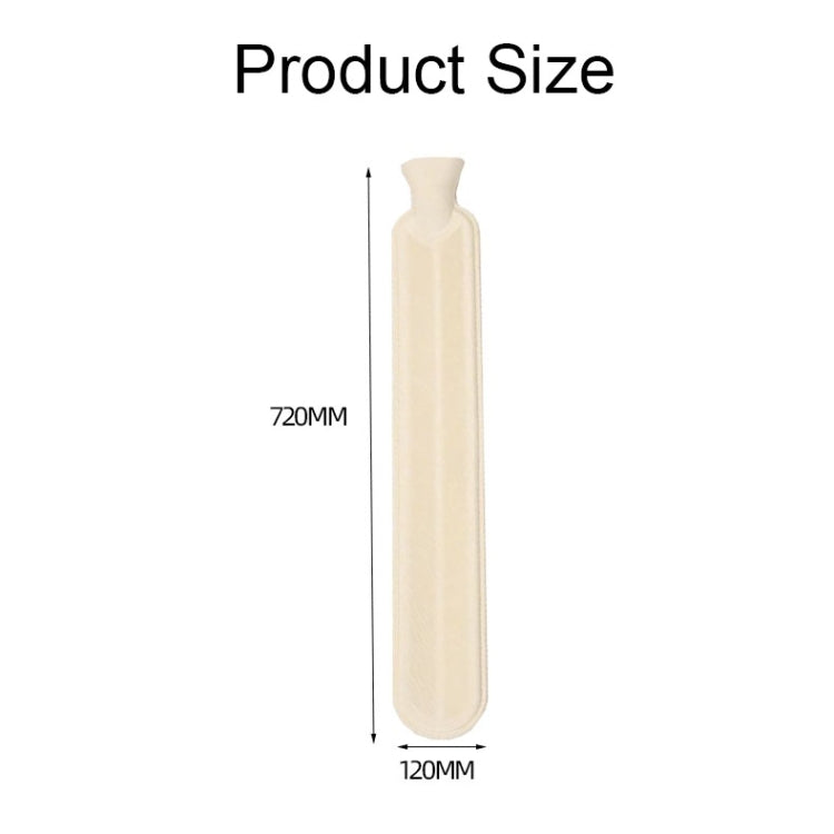 Beige long hot water bag with stopper cap; approx 720 x 120 mm